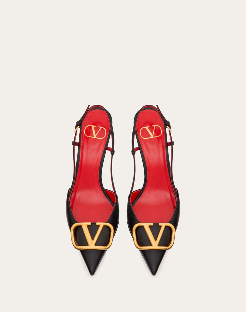 Valentino Handbags Décolleté Slingback Vlogo Signature In Vitello 80mm Per Donna In Nero | Valentino IT