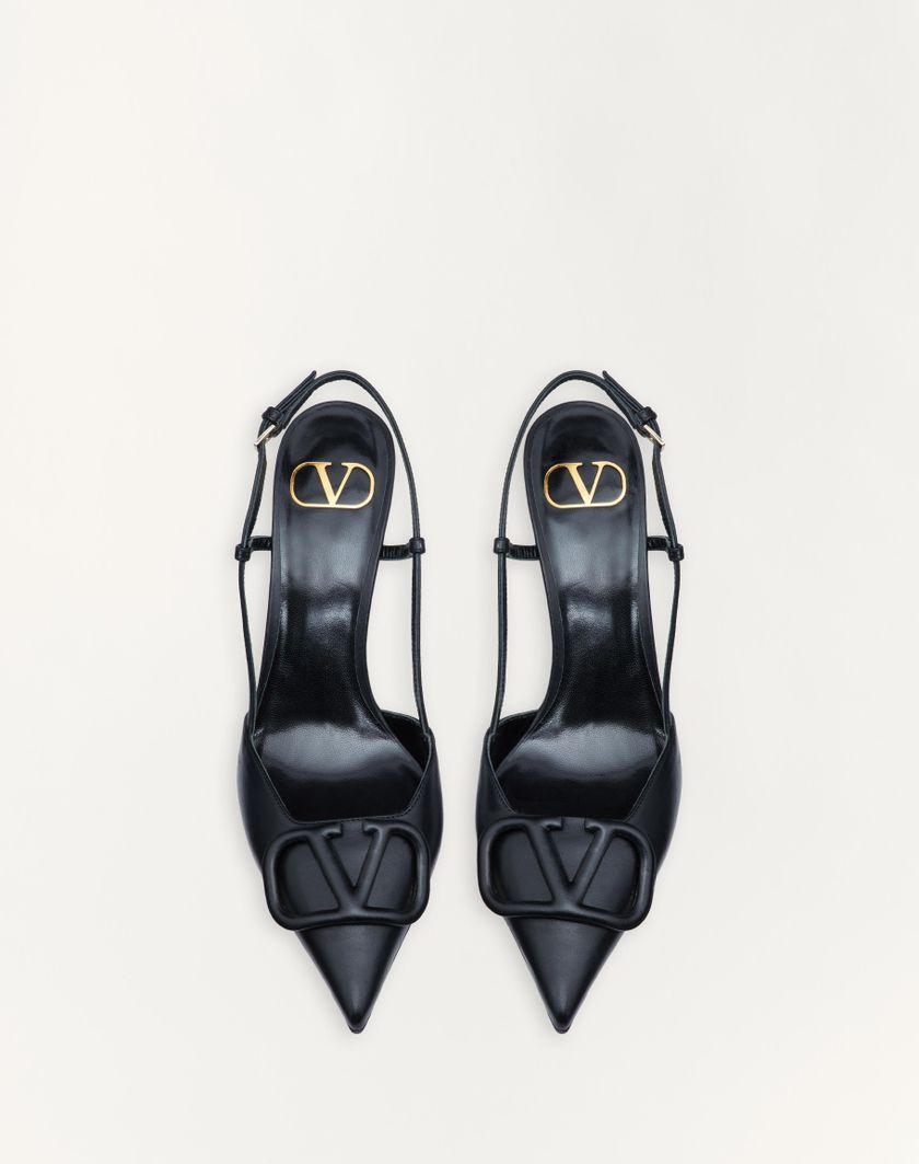 Valentino Handbags Décolleté Slingback Vlogo Signature In Vitello 80mm Per Donna In Nero | Valentino IT