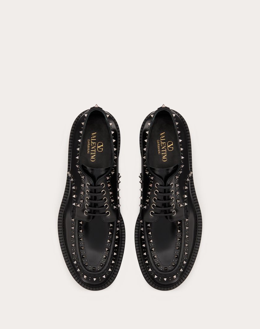 Valentino Handbags Derby Valentino Garavani Gentleglam In Vitello Per Uomo In Nero | Valentino IT