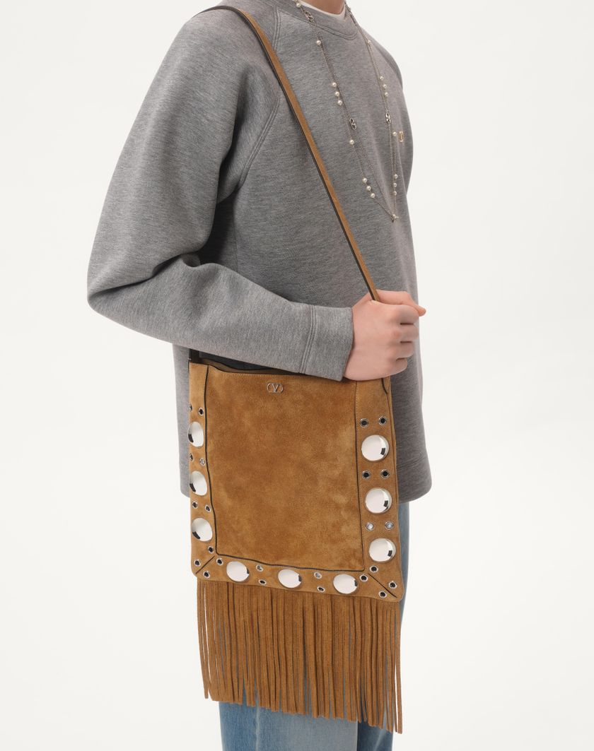 Valentino Handbags Felpa Girocollo In Neoprene Con Vlogo Per Uomo In Grigio | Valentino IT