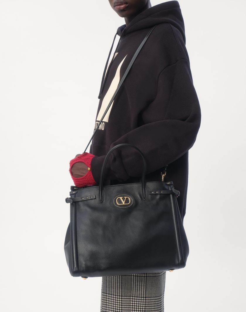 Valentino Handbags Felpa In Cotone Con Cappuccio E Stampa Chez Valentino Per Uomo In Nero | Valentino IT