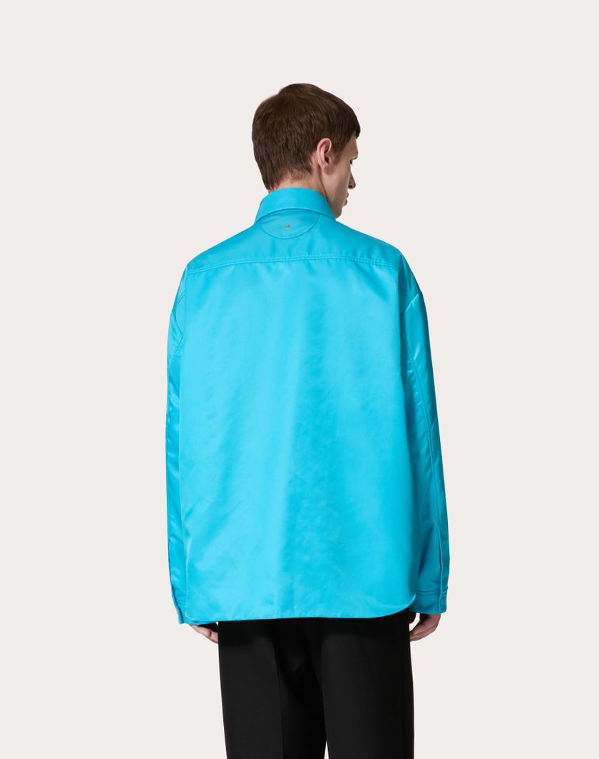 Valentino Handbags Giacca Camicia In Nylon Per Uomo In Sky Blue | Valentino IT
