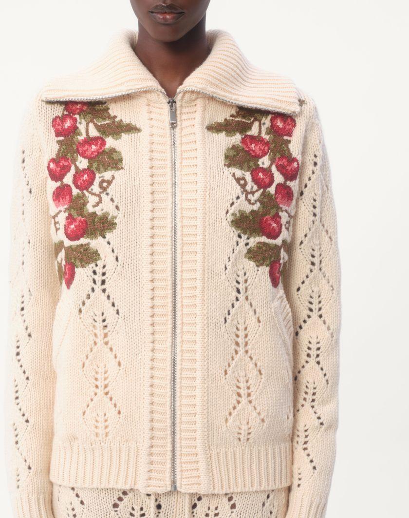 Valentino Handbags Giacca Di Maglia In Lana Ricamata Per Donna In Multicolor | Valentino IT