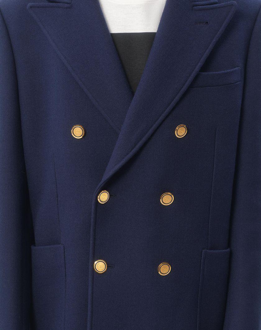 Valentino Handbags Giacca Doppiopetto In Lana Doube Per Uomo In Indaco | Valentino IT