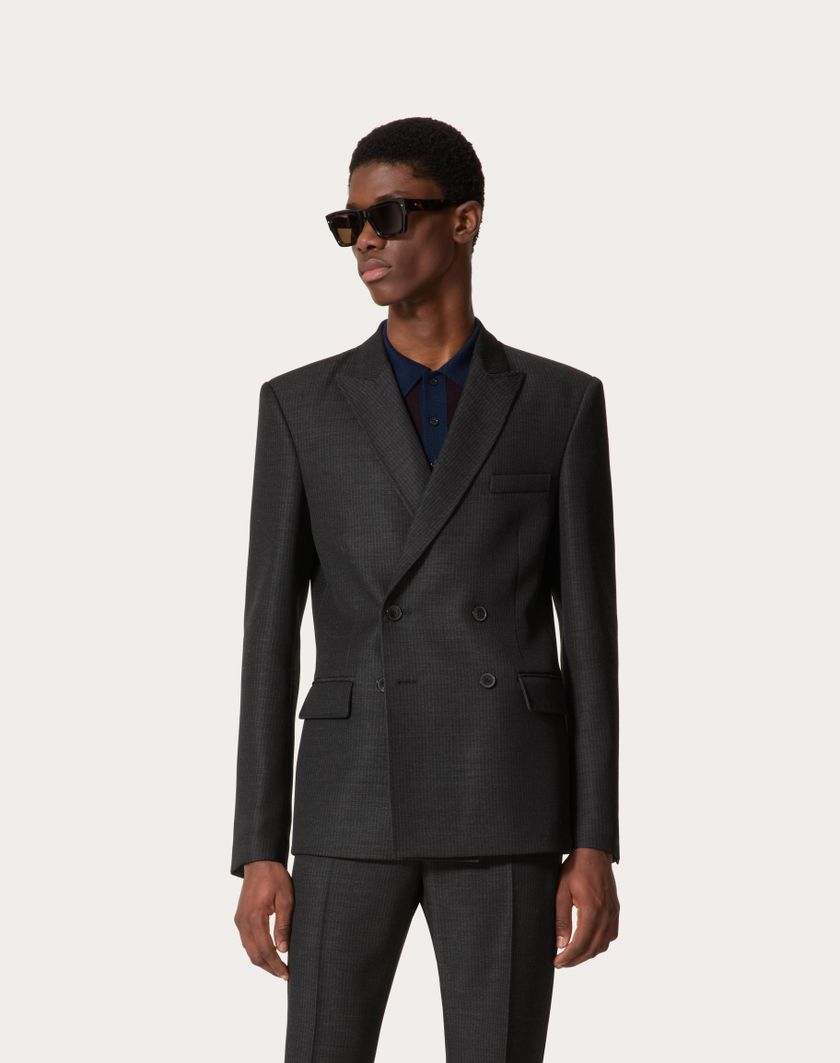 Valentino Handbags Giacca Doppiopetto In Lana Per Uomo In Grigio | Valentino IT