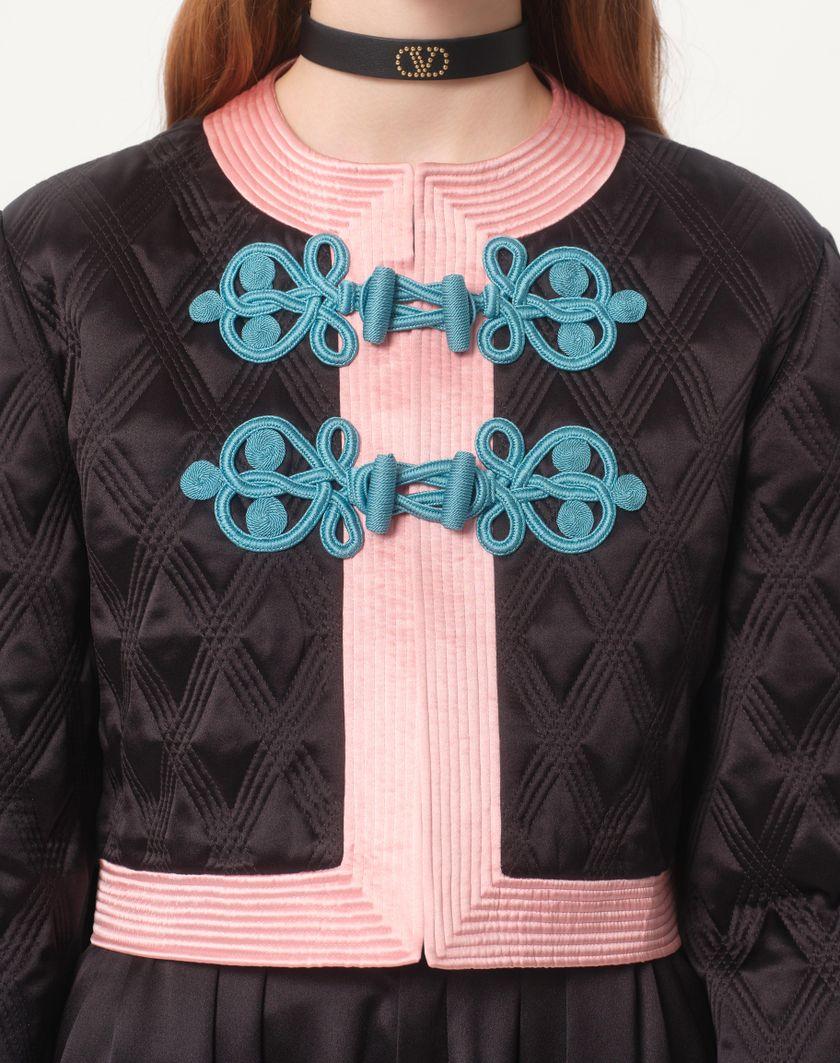 Valentino Handbags Giacca In Doppia Duchesse Per Donna In Nero/rosa | Valentino IT