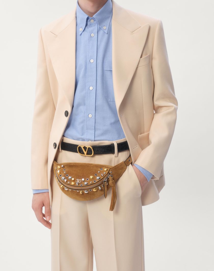 Valentino Handbags Giacca Monopetto In Gabardina Di Lana Per Uomo In Burro | Valentino IT