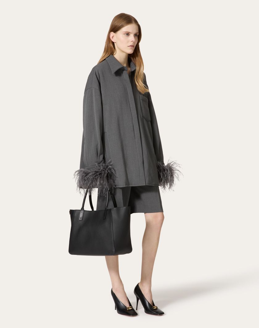 Valentino Handbags Giubbino In Active Gabardine Per Donna In Grigio | Valentino IT