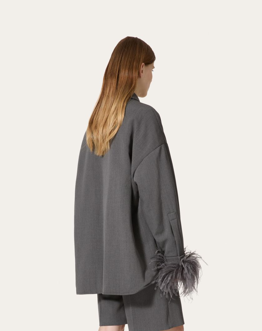 Valentino Handbags Giubbino In Active Gabardine Per Donna In Grigio | Valentino IT