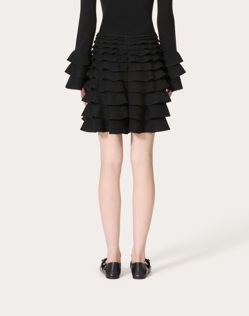 Valentino Handbags Gonna Corta In Per Donna In Nero | Valentino IT