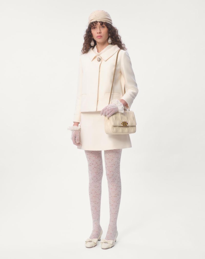 Valentino Handbags Gonna In Crepe Couture Per Donna In Avorio | Valentino IT