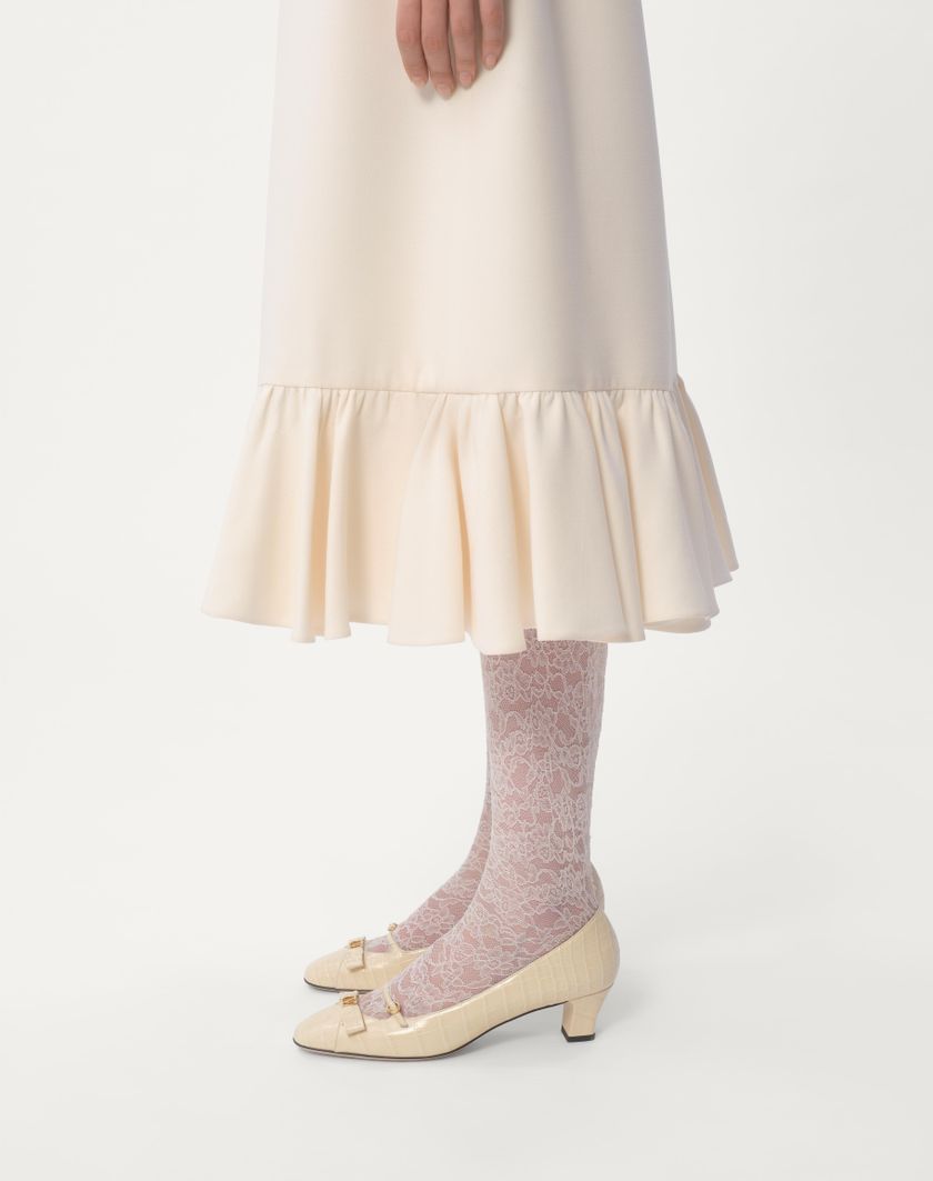 Valentino Handbags Gonna In Crepe Couture Per Donna In Avorio | Valentino IT