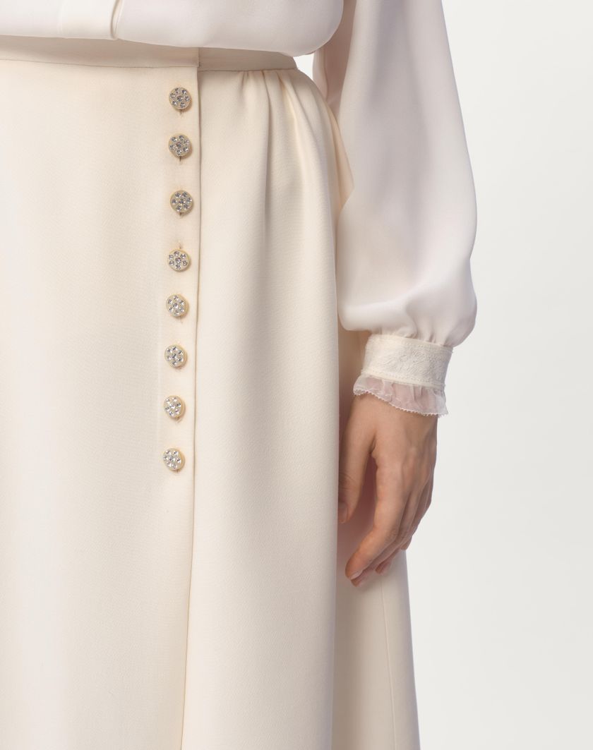 Valentino Handbags Gonna In Crepe Couture Per Donna In Avorio | Valentino IT