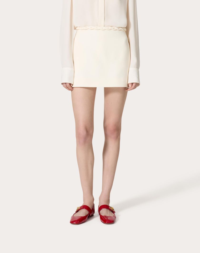 Valentino Handbags Gonna In Crepe Couture Per Donna In Avorio | Valentino IT