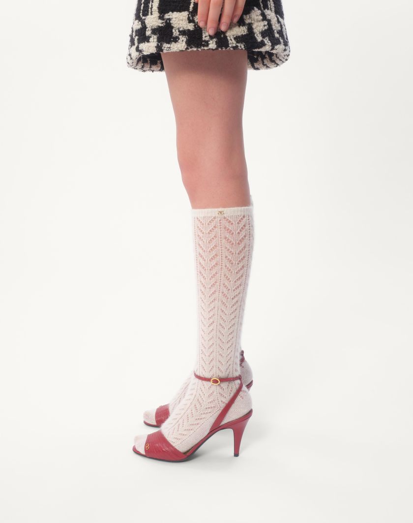 Valentino Handbags Gonna In Macro Check Tweed Per Donna In Nero/avorio | Valentino IT