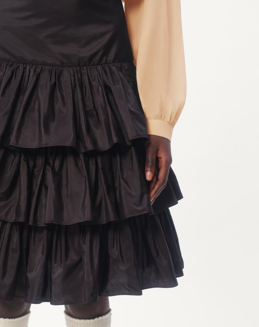 Valentino Handbags Gonna In Taffetas A Balze Per Donna In Ametista | Valentino IT