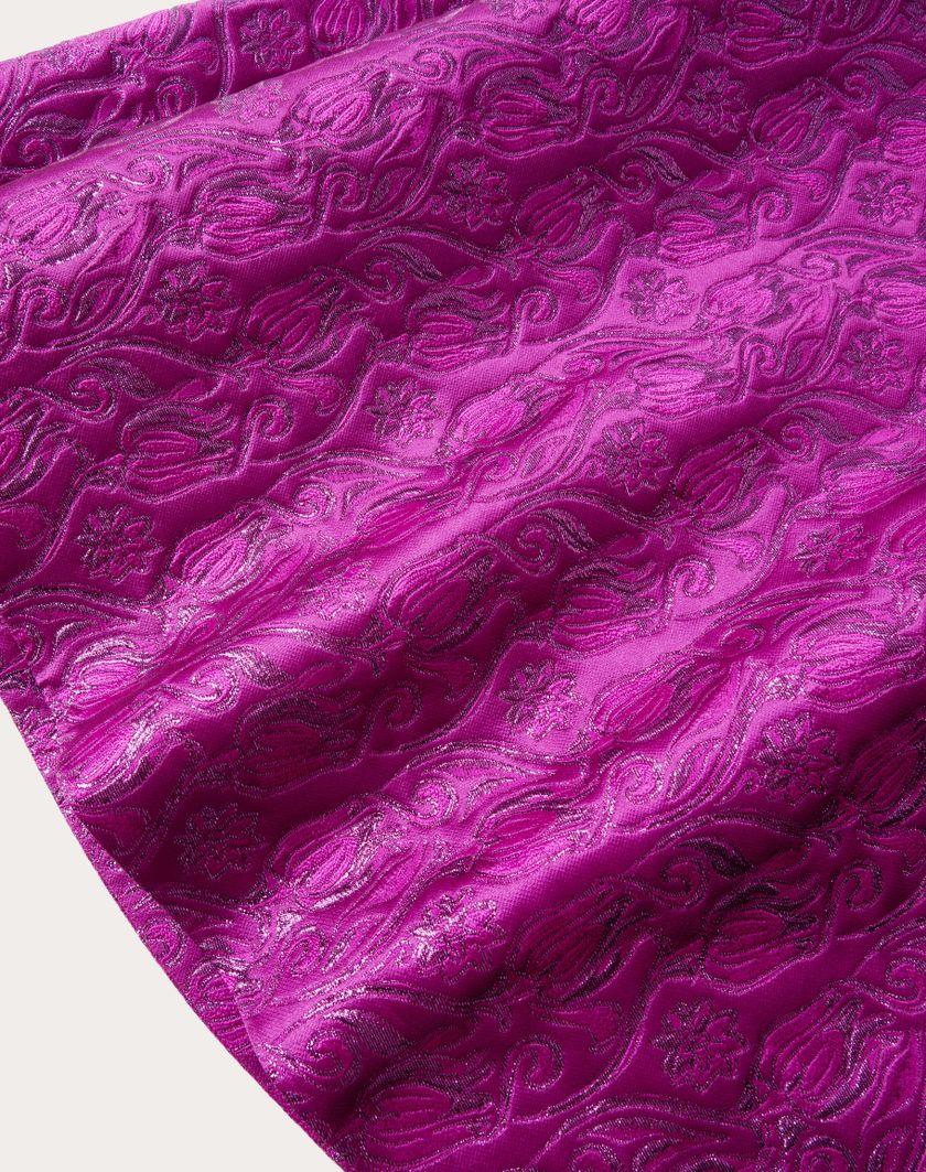 Valentino Handbags Gonna Midi In Broccato Metamorphos Tulips Per Donna In Oro/blu | Valentino IT