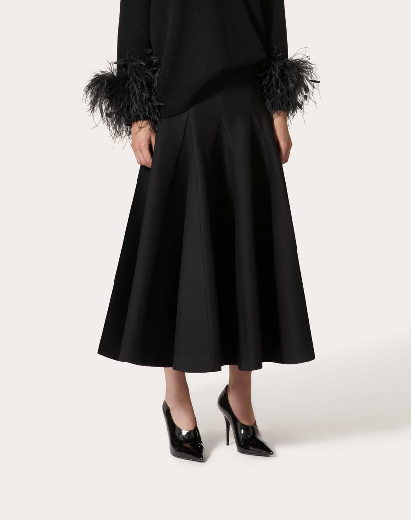 Valentino Handbags Gonna Midi In Crepe Couture Per Donna In Rosso | Valentino IT