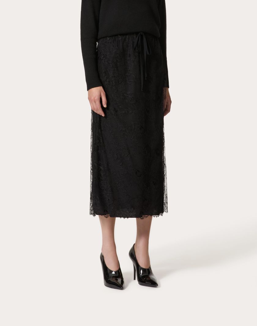 Valentino Handbags Gonna Midi Per Donna In Nero | Valentino IT