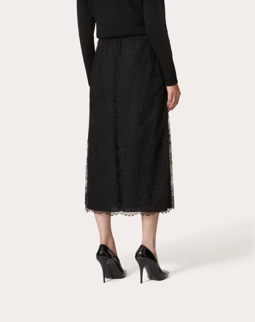 Valentino Handbags Gonna Midi Per Donna In Nero | Valentino IT