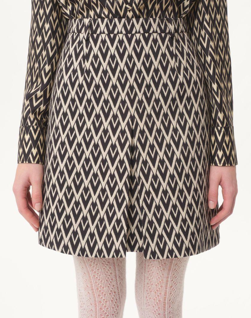 Valentino Handbags Gonna Pantalone In Jacquard Toute La V Per Donna In Nero/crema | Valentino IT