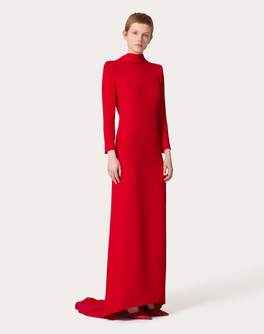 Valentino Handbags Gown In Cady Couture Per Donna In Rosso | Valentino IT