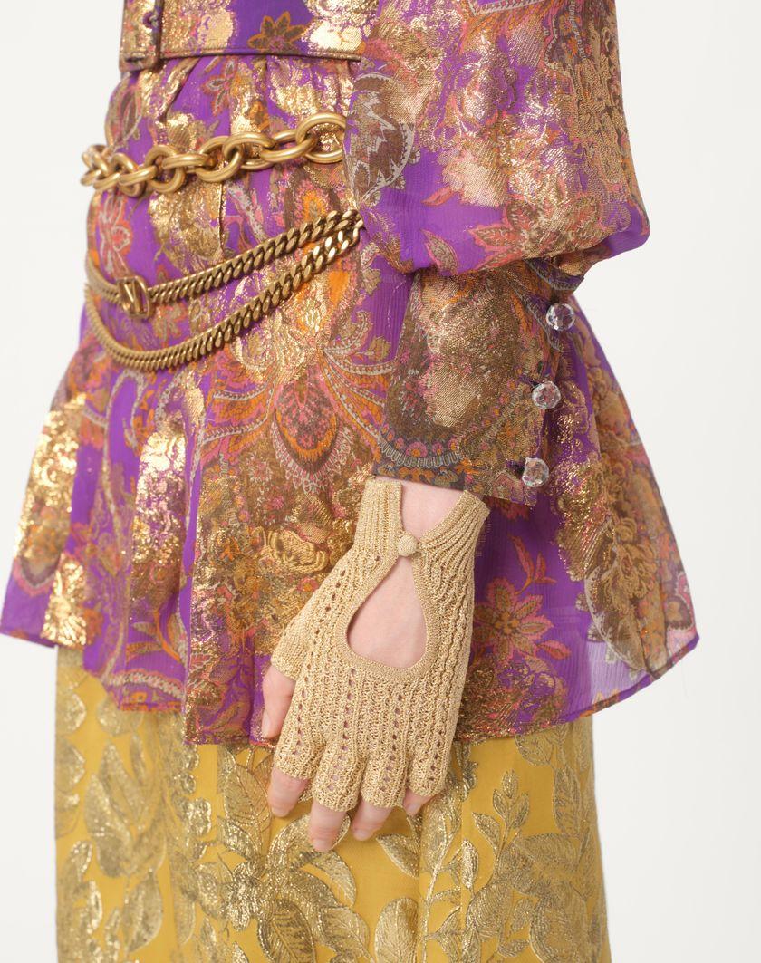 Valentino Handbags Guanti Fingerless Knitted In Lurex Per Donna In Oro | Valentino IT