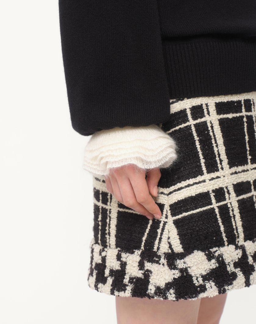 Valentino Handbags Maglia In Lana E Mohair Per Donna In Nero/avorio | Valentino IT