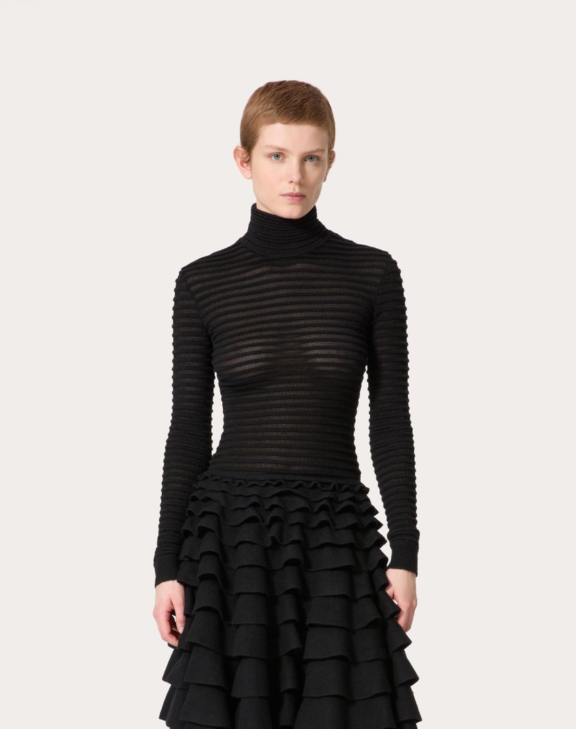 Valentino Handbags Maglia In Viscosa E Lana Per Donna In Nero | Valentino IT