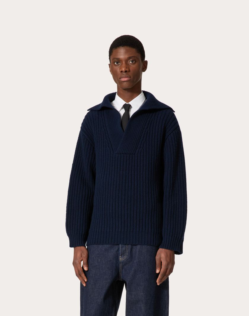 Valentino Handbags Maglione In Lana Per Uomo In Navy | Valentino IT