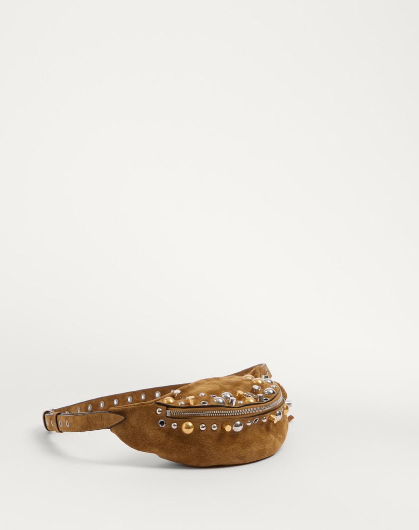 Valentino Handbags Marsupio Valentino Garavani Nellcôte In Suede Per Uomo In Havana Beige | Valentino IT