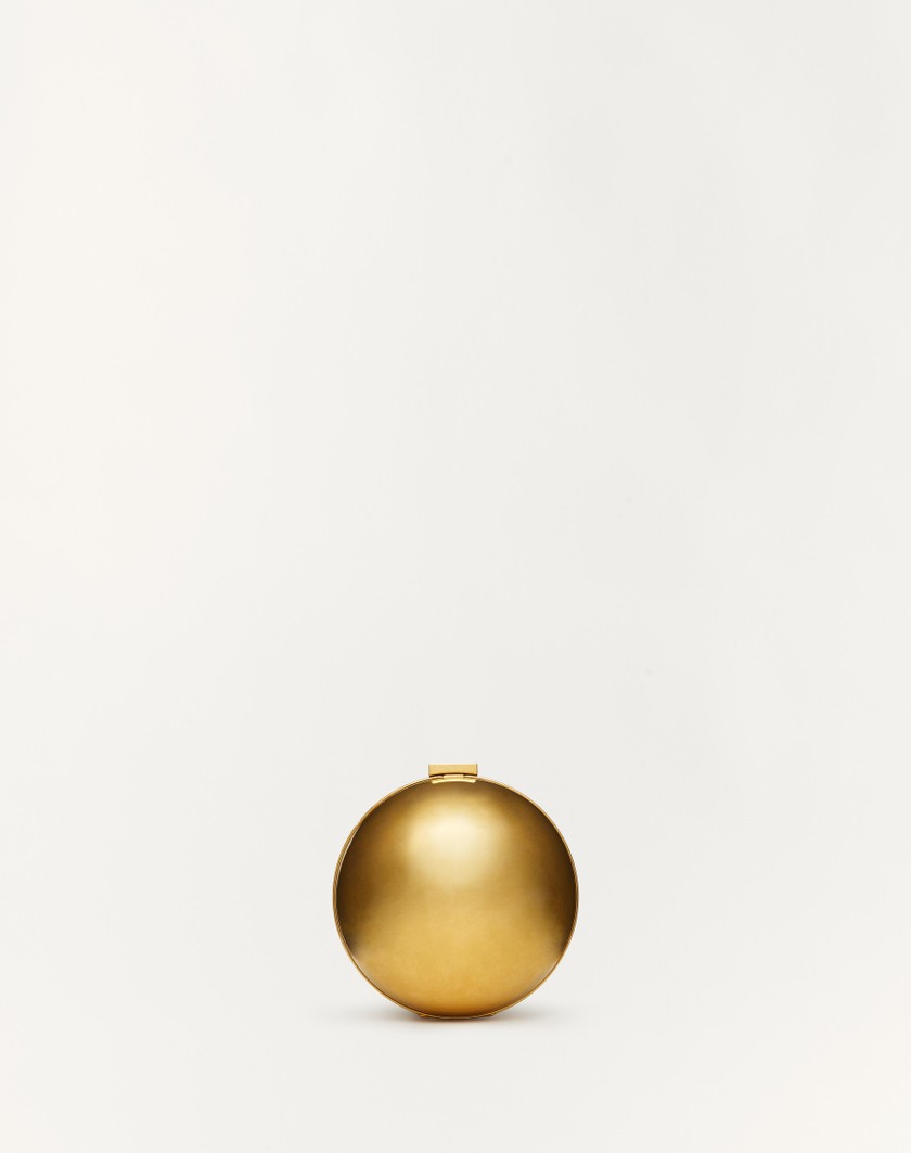 Valentino Handbags Minaudière Vlogo Signature In Metallo E Cristalli Swarovski® Per Donna In Antique Brass/crystal | Valentino IT