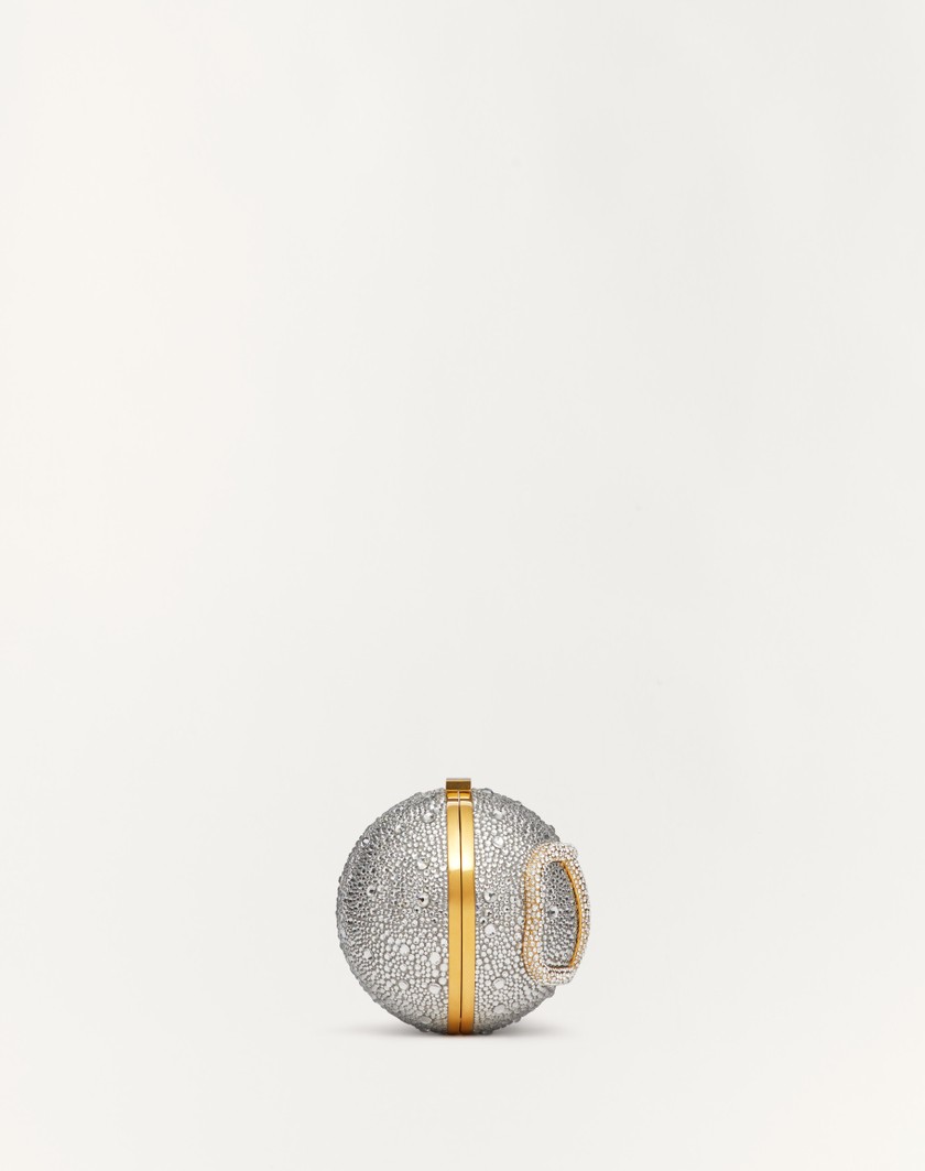 Valentino Handbags Minaudière Vlogo Signature In Metallo E Cristalli Swarovski® Per Donna In Crystal | Valentino IT