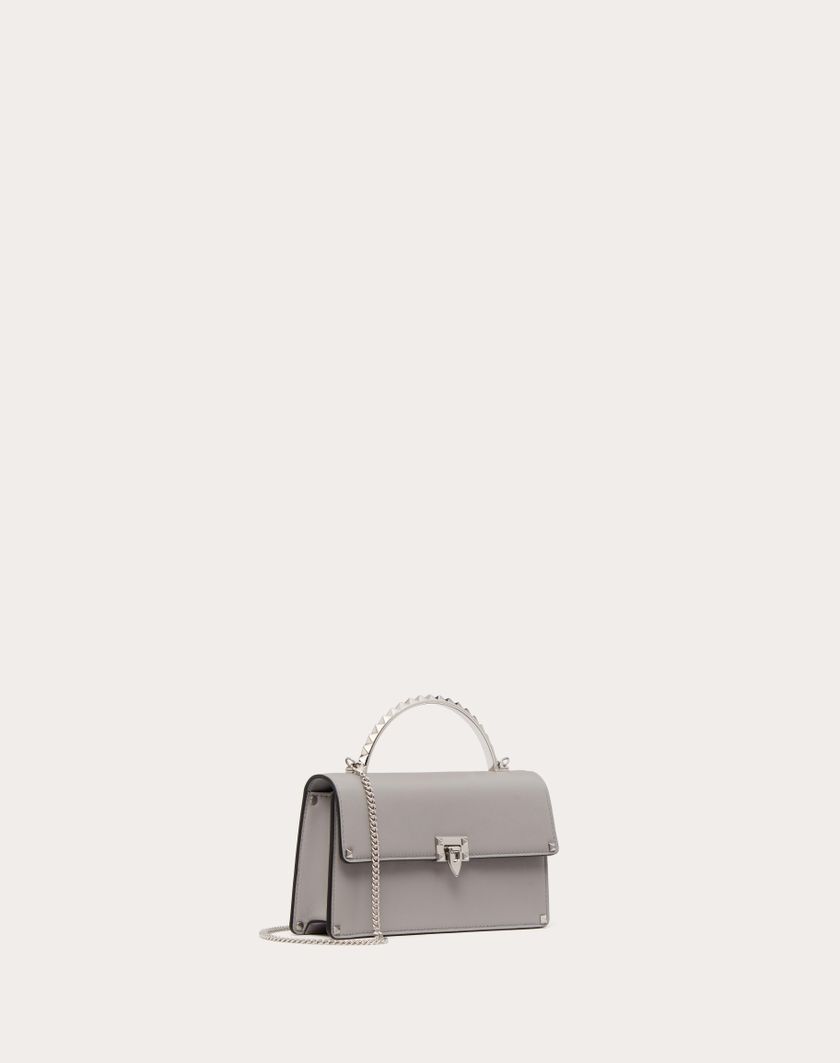 Valentino Handbags Mini Borsa A Mano Rockstud In Vitello Per Donna In Grigio | Valentino IT