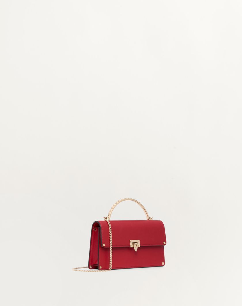 Valentino Handbags Mini Borsa A Mano Rockstud In Vitello Per Donna In Rosso V. | Valentino IT