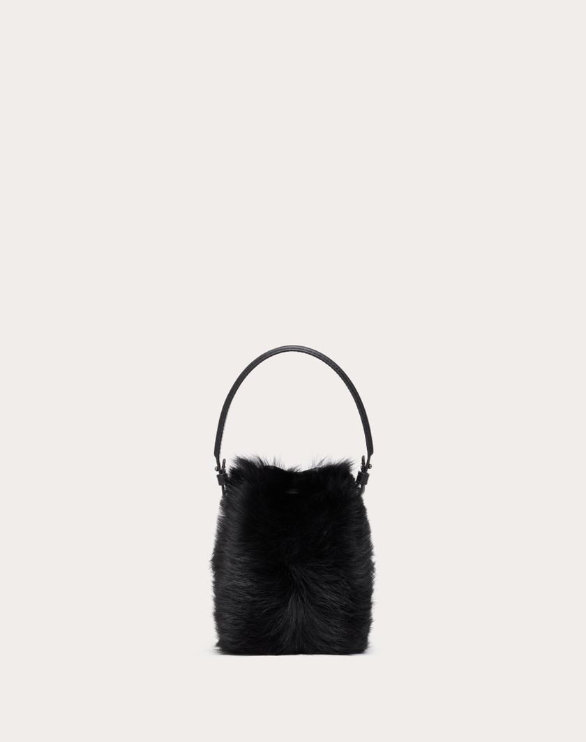 Valentino Handbags Mini Borsa A Secchiello Vlogo Signature In Montone Per Donna In Nero | Valentino IT