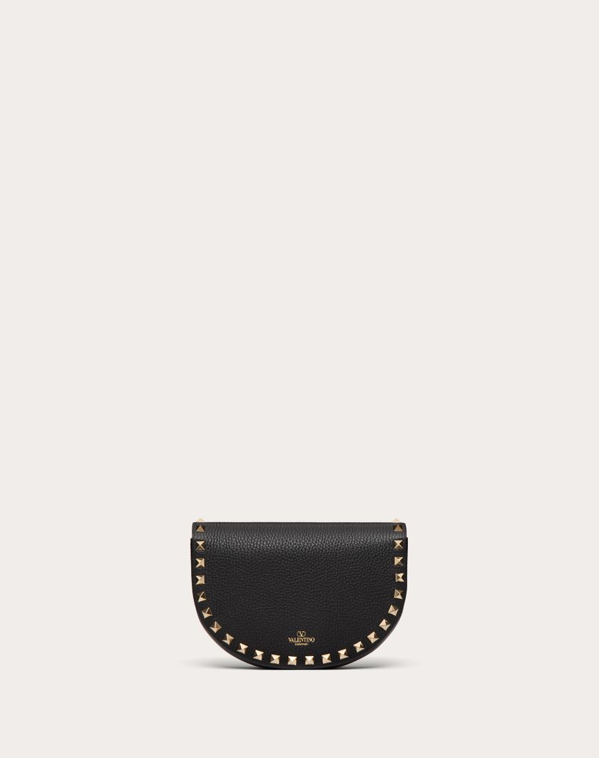Valentino Handbags Mini Borsa A Tracolla Rockstud In Vitello Granato Per Donna In Nero | Valentino IT