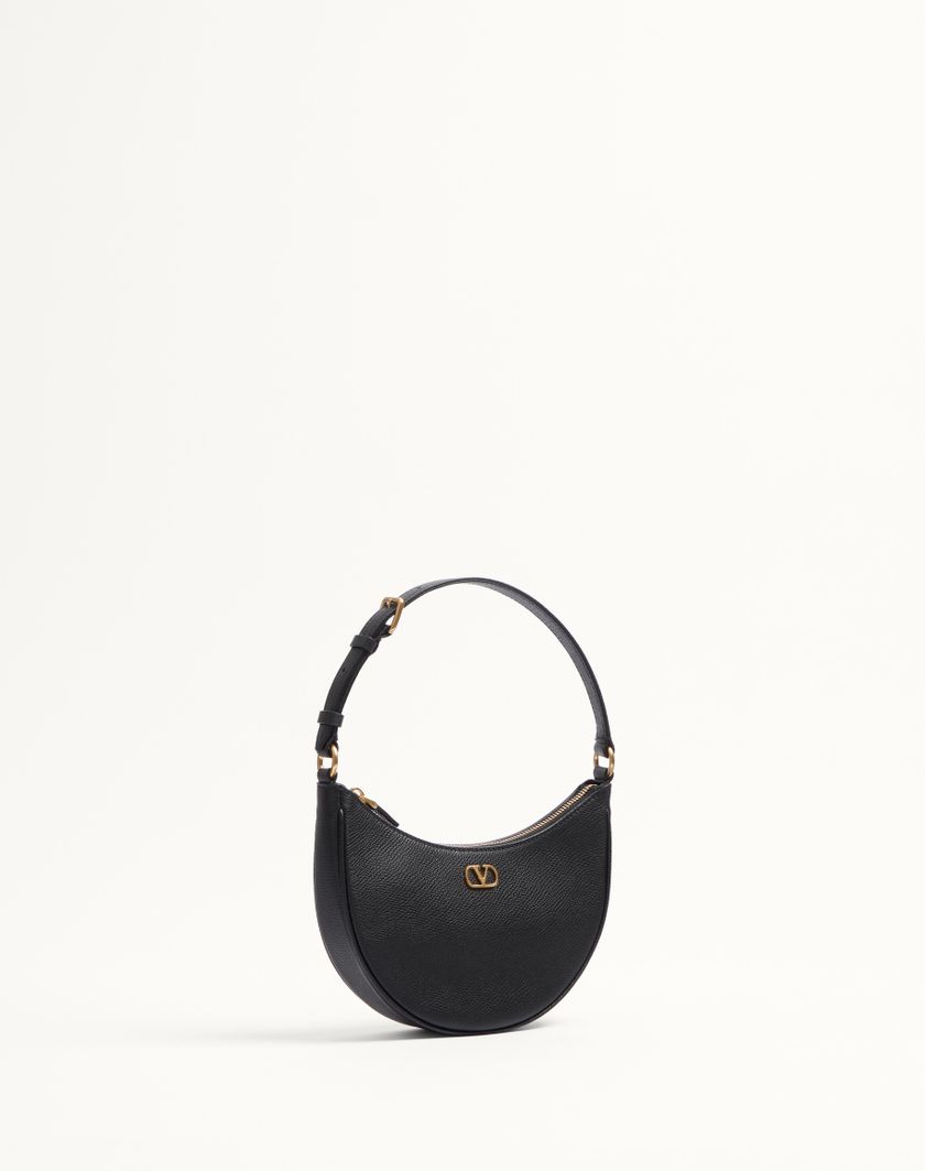 Valentino Handbags Mini Borsa Hobo Vlogo Signature In Vitello Granato Per Donna In Nero | Valentino IT