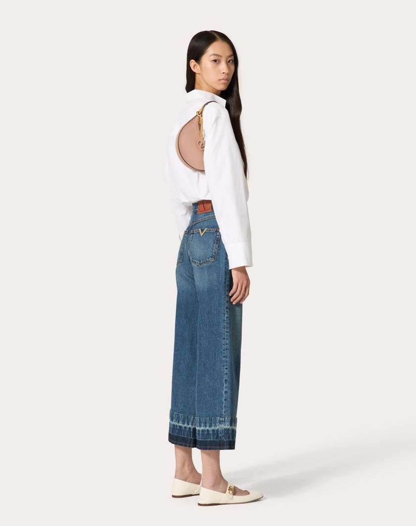 Valentino Handbags Mini Hobo Vlogo Signature In Vitello Granato Per Donna In Light Ivory | Valentino IT