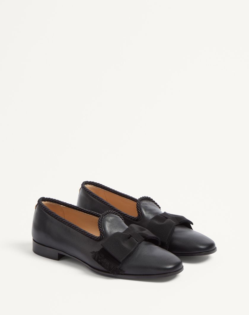 Valentino Handbags Mocassino Bowow In Pelle Per Uomo In Nero | Valentino IT