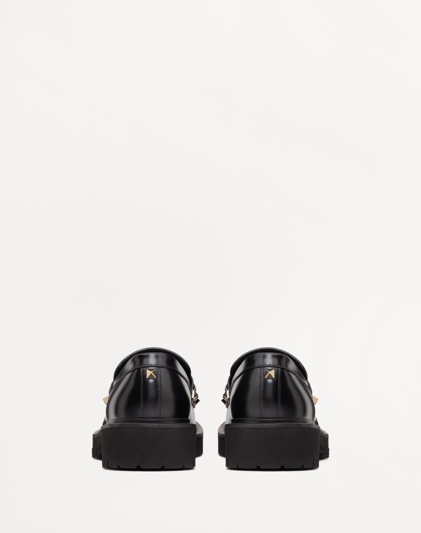 Valentino Handbags Mocassino Rockstud In Vitello Per Donna In Nero | Valentino IT