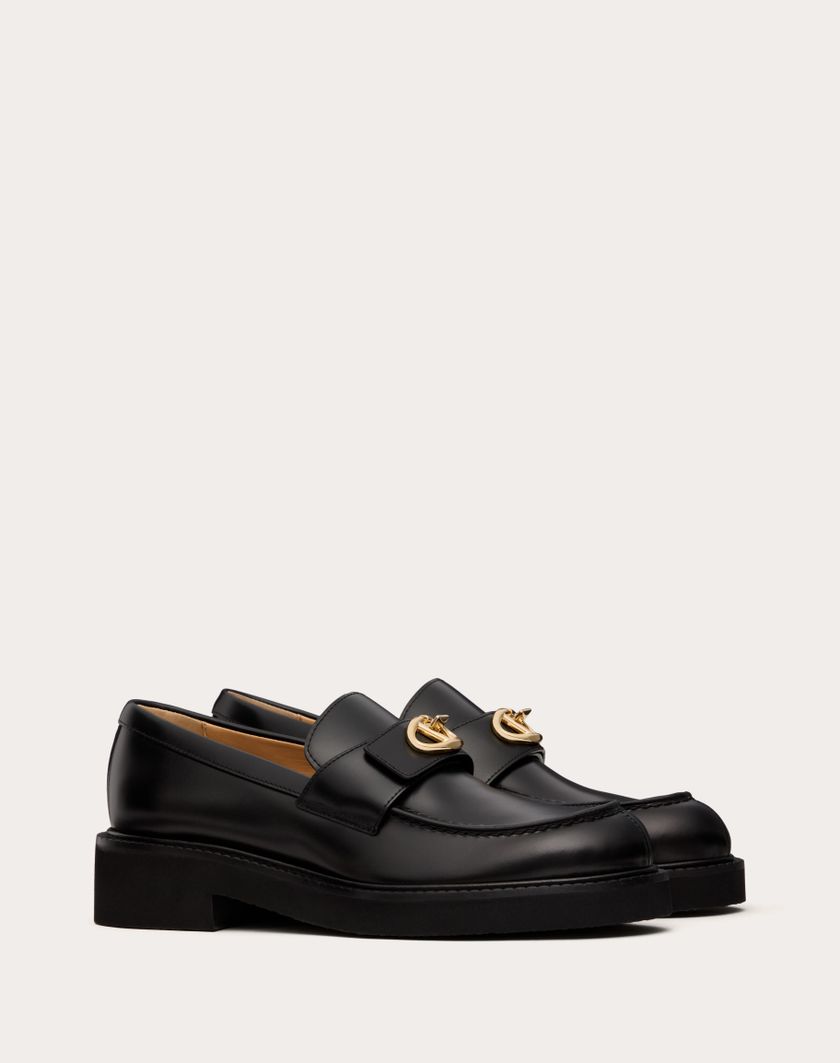 Valentino Handbags Mocassino Vlogo Locker In Vitello 40mm Per Donna In Nero | Valentino IT