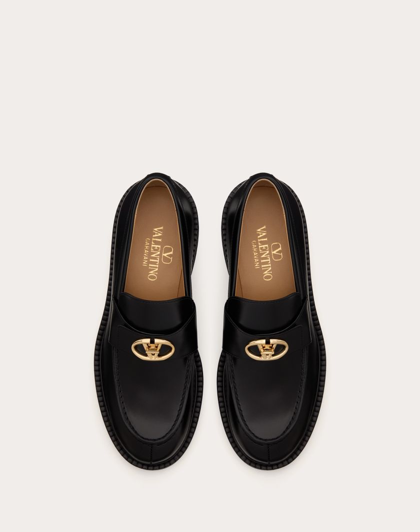 Valentino Handbags Mocassino Vlogo Locker In Vitello 40mm Per Donna In Nero | Valentino IT