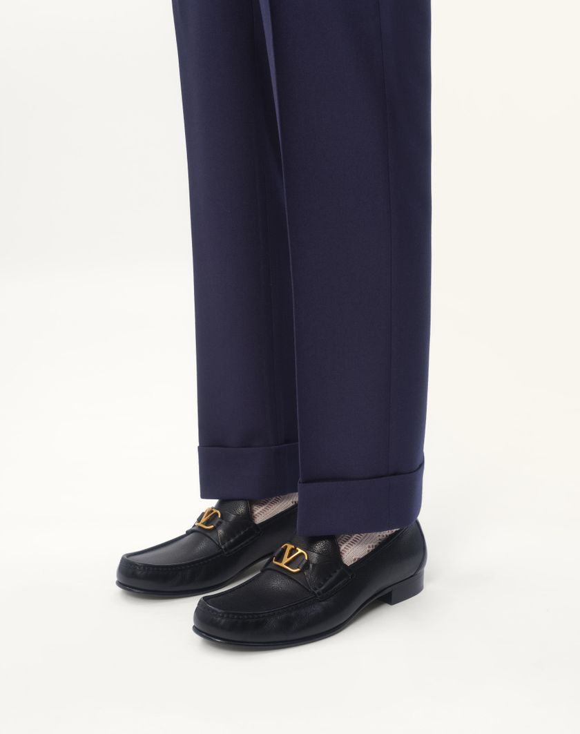 Valentino Handbags Mocassino Vlogo Signature In Bufalo Per Uomo In Nero | Valentino IT