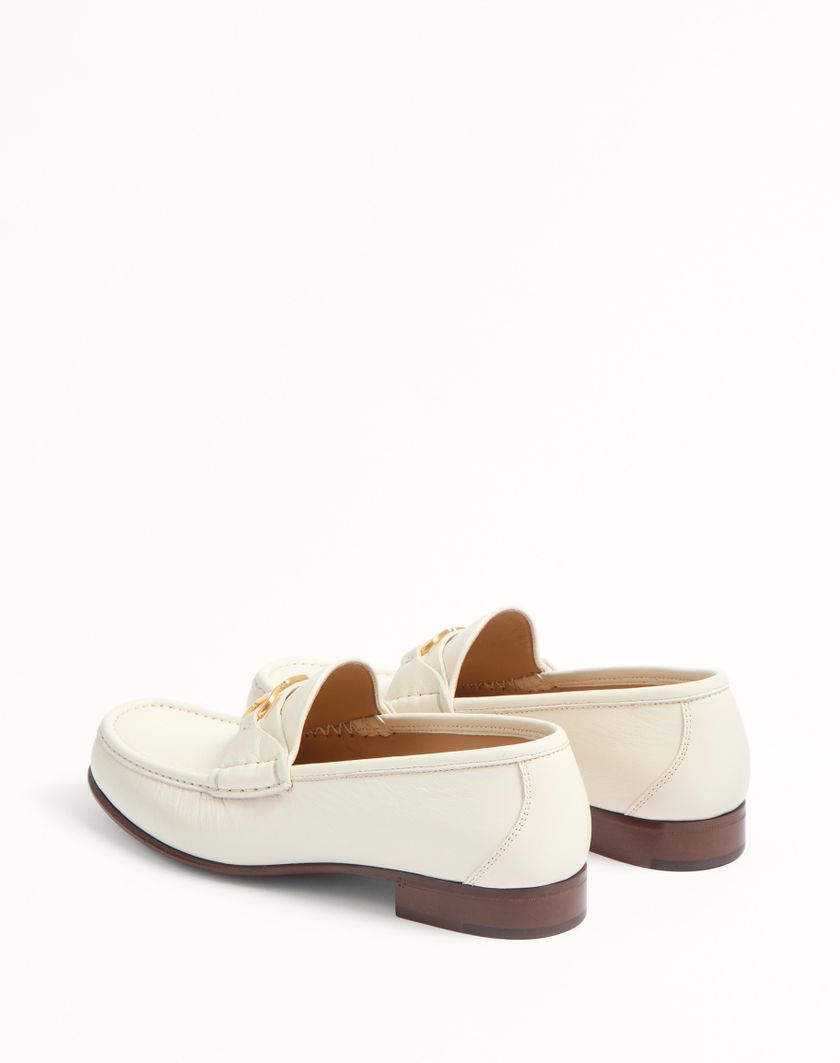 Valentino Handbags Mocassino Vlogo Signature In Capretto Per Uomo In Avorio | Valentino IT