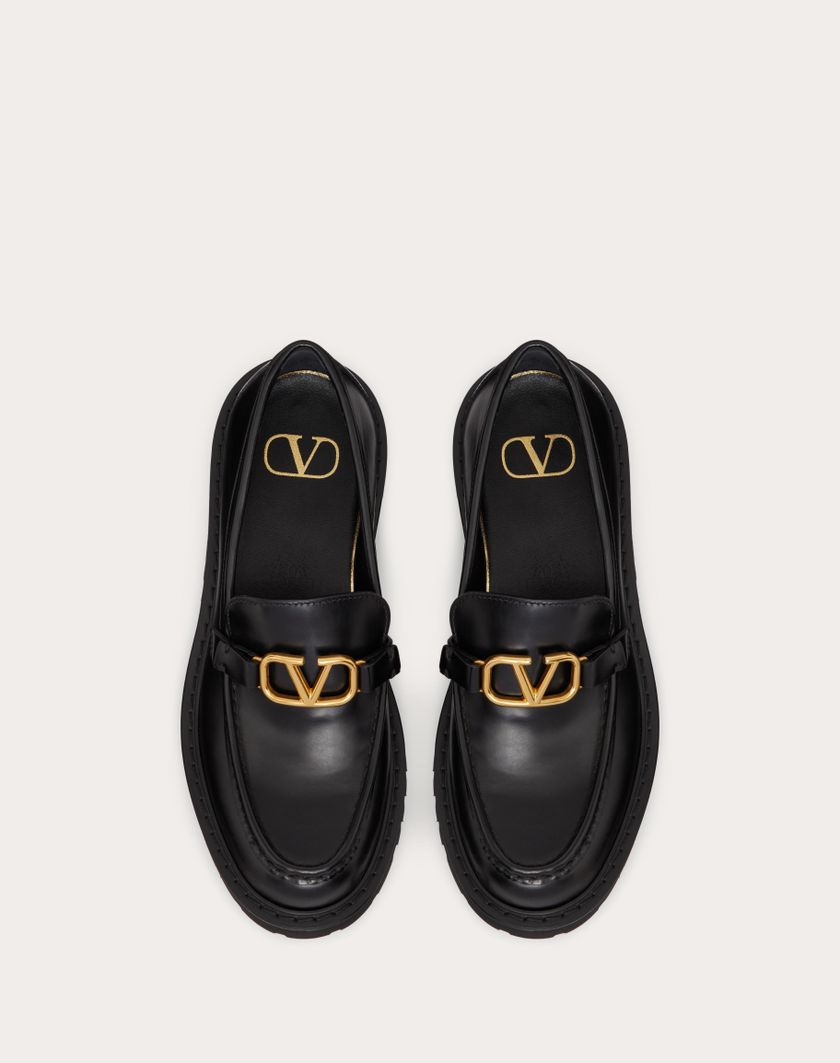 Valentino Handbags Mocassino Vlogo Signature In Vitello Per Donna In Nero | Valentino IT