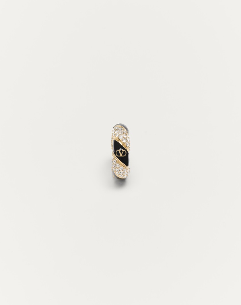 Valentino Handbags Mono Orecchino Pas Plus In Metallo Smalto E Cristalli Swarovski® per Donna in Multicolor | Valentino IT