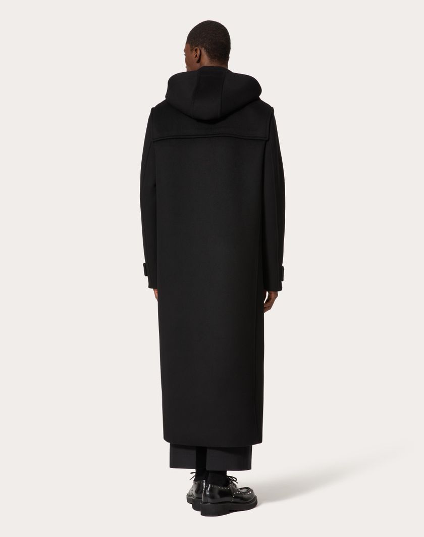 Valentino Handbags Montgomery In Lana E Cashmere Con Ricami Altorilievo Per Uomo In Nero | Valentino IT