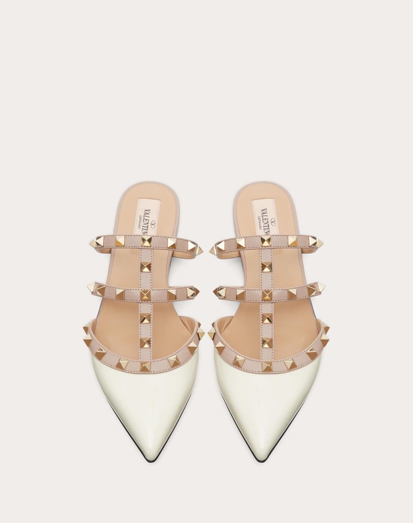 Valentino Handbags Mule Rockstud In Vernice Per Donna In Poudre | Valentino IT