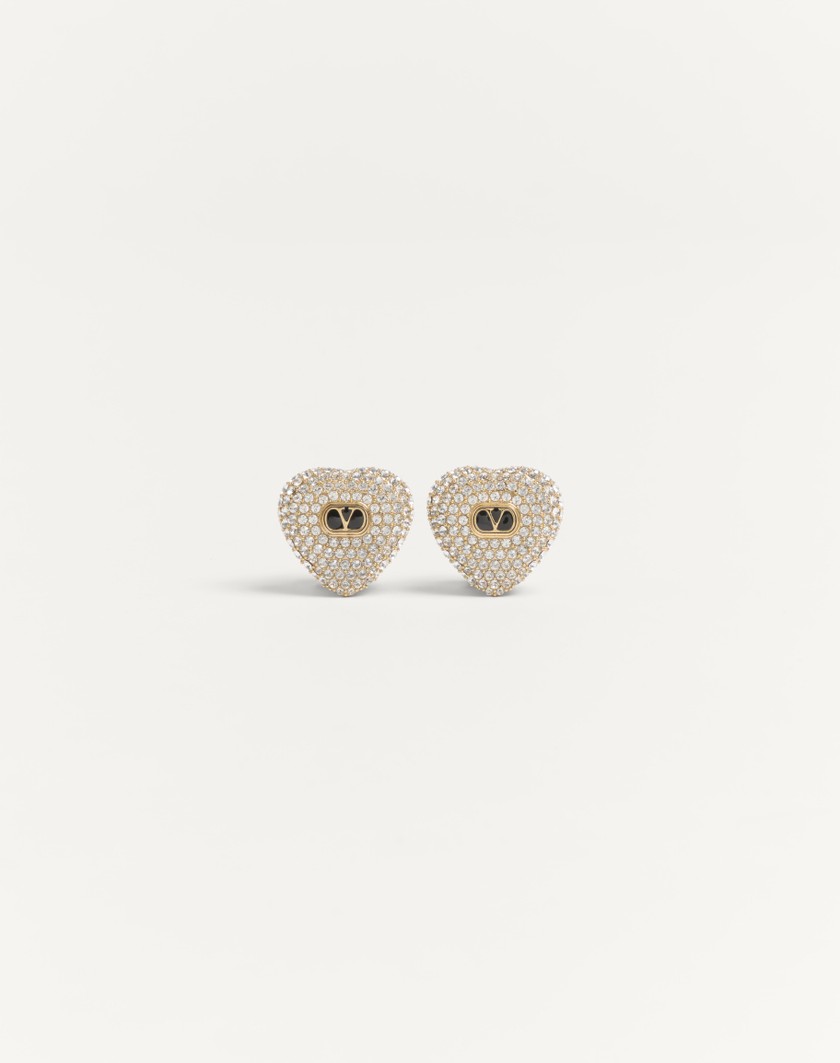 Valentino Handbags Orecchini Coeur Royal In Metallo Smalto E Cristalli Swarovski® per Donna in Multicolor | Valentino IT